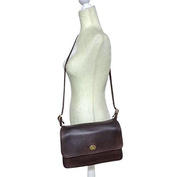 Coach Legacy City Cross Body Bag Women Vintage Made n US Brown Leather Turn Lock - Picture 4 of 14